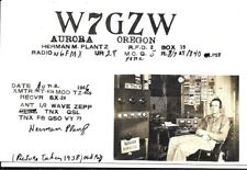 QSL 1946 Aurora Oregon  RPPC    radio card picture