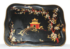 Vintage accents MCM Large Chinoiseries painted tole tray picture