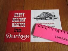 Durkee Recipe 'Card' Happy Holiday Vintage SINGLE sheet Seasonings Collectible picture
