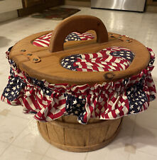 Little Rock Crate & Basket 26 1/2 BU Picnic Basket Made In USA 4th of July picture