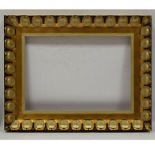 Ca 1850-1900 Old wooden frame with metal leaf Internal: 19,8x14,1 in picture