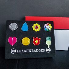 Pokemon Gen 1 Kanto Indigo League Trainer Gym Badges Enamel Pin Boxed Set picture