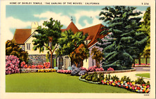 Vintage 1940's Home of Shirley Temple Darling of Movies California CA Postcard picture