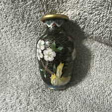 Vintage Small Chinese Cloisonne Vase w/ Flowers  3'' picture