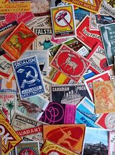 Pack of 100 Old Matchbox labels from all around the world, for new collectors picture