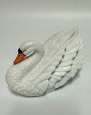 Vintage Royal Heritage The Regal Swan Hand Painted Porcelain Bisque Figurine 3x5 picture