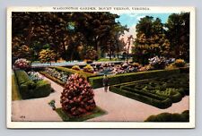 WB Postcard Mount Vernon VA Virginia Washington's Flower Garden Landscaping picture