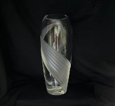Vintage Lenox Windswept Cut Crystal Frosted Swirl   Vase 9