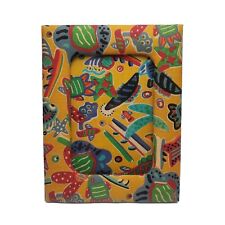 Vintage 80s Funky Vibrant Colored Abstract Fabric Picture Frame 5x7 Photo picture