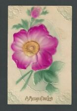 1908 PPC A Message Of True Love W/Flower Embossed picture