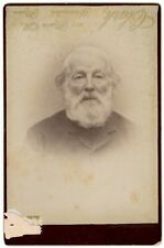 CIRCA 1800'S Rare Named CABINET CARD Print Error Man Beard Clark Worcester MA picture