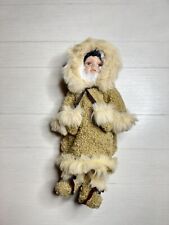 Vintage Eskimo Girl Doll with Real Fur - Stand Included picture