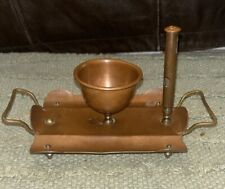 Copper And Brass Oil Wick Lamp Vintage picture