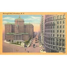 Postcard Borough Hall, Brooklyn, N.Y. 203 Vintage Linen Unposted 1930-1950 picture