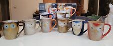 Owl Mugs Elite Couture by Gibson Owl City Set of 6 Ceramic 17 oz Coffee Cups picture