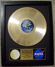 NASA Voyager 1 and 2 Gold Golden Record Album Disc + Plaque in Frame  picture