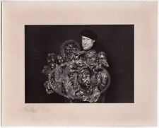 Arnold Goldstein Famous Sculptor Posing with Sculpture Vintage Promo Photo picture