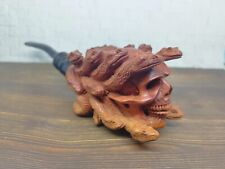 Skull Skeleton HEAD & Snake Medusa Tobacco Smoking Pipe from Wood Hand Carved picture