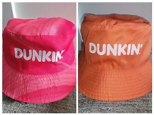 RARE NEW Dunkin Donuts Reversible Bucket Hat Swirl Design Pink Orange Cap picture