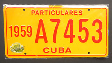 NEW Particulares Cigars 1959 CUBA Advertising LICENSE PLATE Metal Sign # A7453 picture