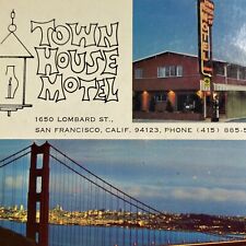 Postcard CA San Francisco Town House Motel Lombard St Roadside Americana Vtg Car picture