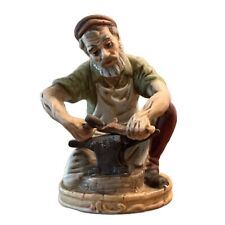 Vintage Ceramic Blacksmith Wrought Iron Worker with Hammer Anvil Figurine picture