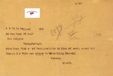 MARY PEEBLES WICK, RMS TITANIC SURVIVOR TELEGRAM REPRINT 1912 picture