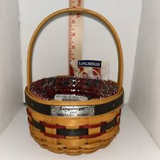 Longaberger 1997 Inaugural Basket With Liner, Protector, Tie-On. Adorable picture
