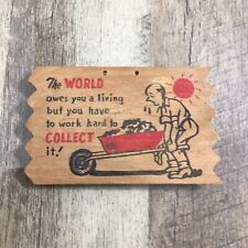 Vintage 1957 Wood Wooden Postcard Made in Japan picture