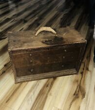 Antique Wood Wooden Machinist Tool Watch Makers Engineer Chest Box 5 Drawer picture