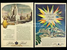 1955 MCM Hilton Hotels Waldorf Astoria Beverly Hilton Print Advertising 665A picture