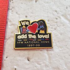 VFW 1997 - 1998 National Home Children Add the Love Hat Lapel Pin House Hospital picture