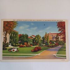 Vintage Postcard Approach To Agricultural Hall University Of Wisconsin 1947 picture