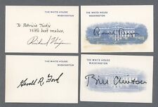 Lot of 4 U.S. President Autopen Business Cards Nixon, Reagan, Clinton, & Ford picture