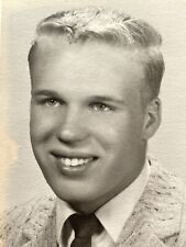 A4 Photograph Handsome High School Young Man 1950's picture