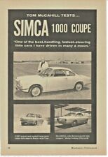 Sept 1964, Vtg Magazine Ad, Simca 1000 Coupe, 6 1/2 x 9