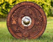Fenrir Shield Fully Handmade Carved Viking Shield Handcrafted Medieval Shield picture