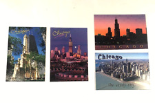 Chicago Skyline Buildings Street View Lot of 4 Postcards Unposted  picture