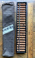 Vintage 60s Japanese Wood & Metal ABACUS 21 rows x 5 with cloth cover for school picture
