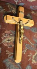 Vtg Unused Catholic Crucifix Last Rites Sick Call Hidden Holy Water Candle Box  picture