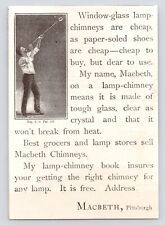 c1890s Macbeth Lamp Chimney Pearl Top Glass Pittsburgh PA Antique Print Ad picture