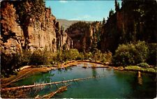 Postcard CO Hanging Lake Glenwood Canyon Hikers Reflection Cliffs Landscape View picture