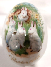 Royal Bayreuth German Bone China Collectible 1975 Easter Egg Bunnies picture