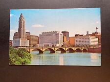 Columbus Ohio OH Postcard Civic Center Scioto River Bureau of unemployment picture