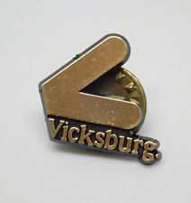 Vicksburg Gold Tone V Vintage Lapel Pin picture