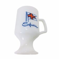 Vtg Safmarine Retired Now Maersk Milk Glass Coffee Mug D Handle Advertising Ship picture