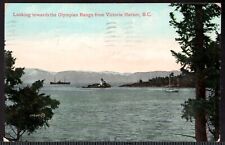 1908 Postcard - posted - Olympian Range from Victoria Harbor B.C. #97 stamp picture