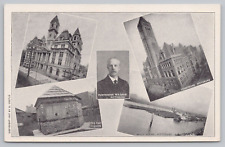 Postcard 1907 Pittsburg PA Multi View Postmaster Courthouse Post Office Old Fort picture