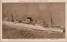 Union Castle Ship 'Stirling Castle' Royal Mail Motor Vessel Unused Postcard H32 picture