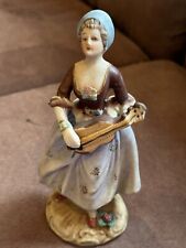 Vintage porcelain Lady Figurine, Playing The Lute ￼ picture